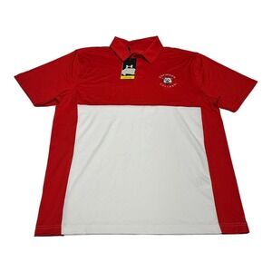 NWT Men's Under Armour Davidson College Wildcats Red White Polo Golf Shirt Sz‎ L